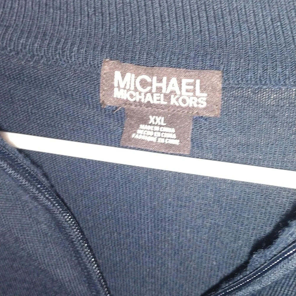 Michael Kors Full Zip Wool Blend Cardigan Sweater Button Pockets XXL